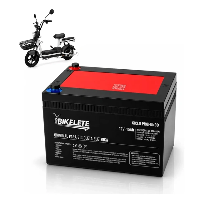 Bateria Bikelete 12v 15ah Ciclo Profundo Para Bike Eletrica