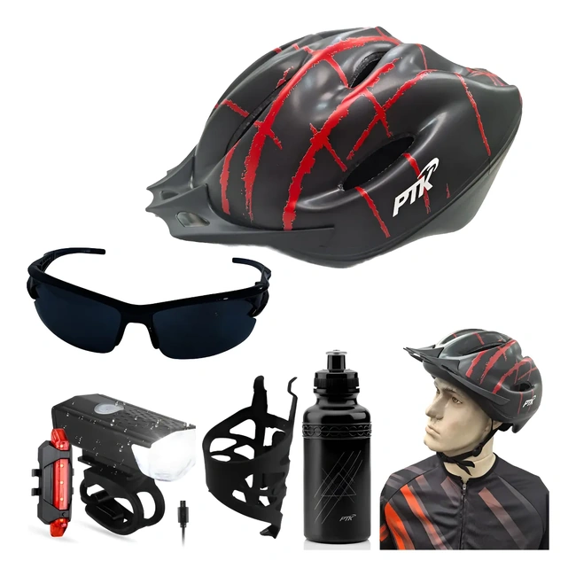 Capacete Ciclismo Bike Protecao Kit Lanterna Led