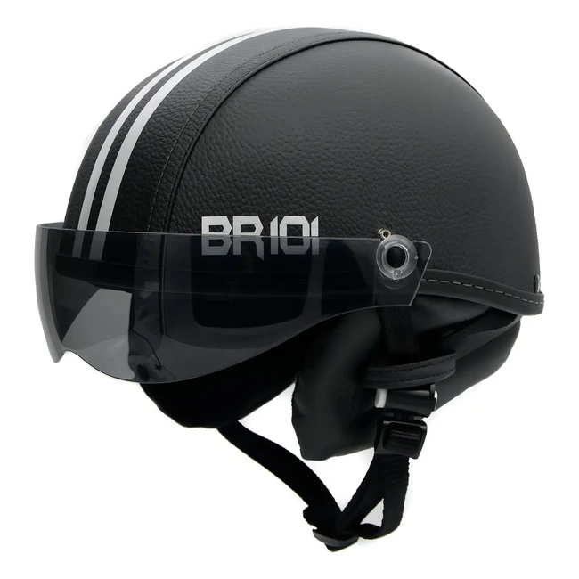 Capacete Coquinho BR101 Vision Preto Certificado INMETRO Viseira Fume