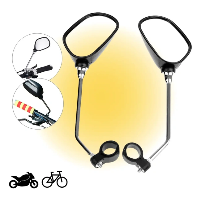 Par De Espelho Retrovisor Guidao Bike Bicicleta Eletrica Mobilete Mtb Speed Moto Com Refletor Mais Seguranca Universal Ajustavel Amplo Angulo De Visao Altamente Resistente Sign